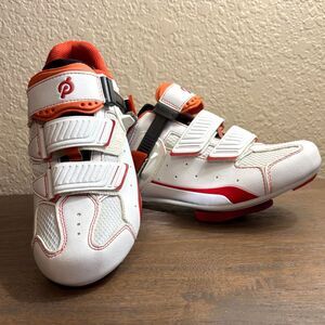 Peloton Original Cycling Shoes White Orange Unisex Sz EU 40/US Men's 7 Women's 9